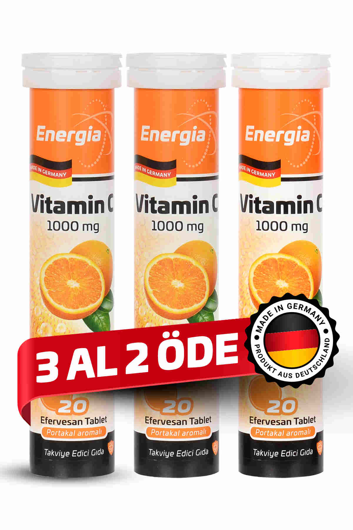 Energia® Vitamin C (1000 Mg) Efervesan Tablet Takviye Edici Gıda 3 al 2 öde
