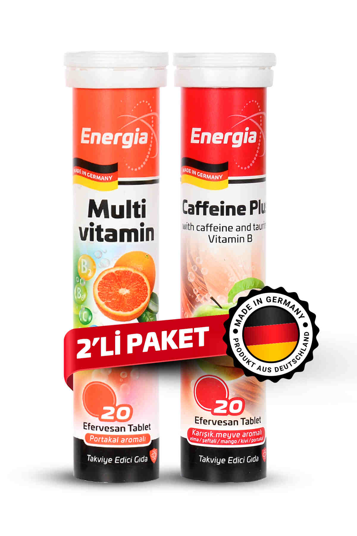 Energia® Multivitamin + Caffeine Plus Efervesan Tablet Takviye Edici Gıda