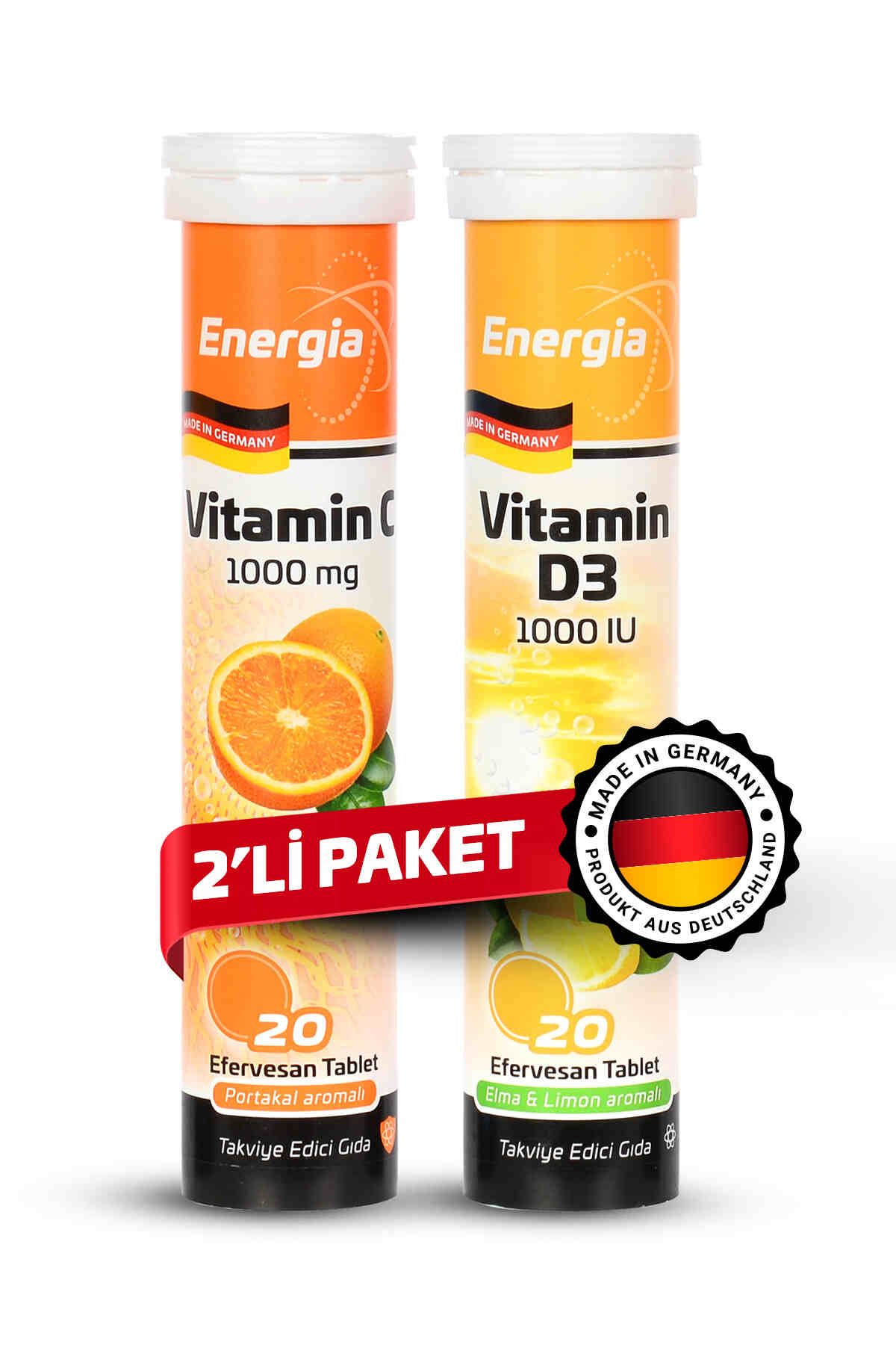 Energia® Vitamin C + Vitamin D Efervesan Tablet Takviye Edici Gıda